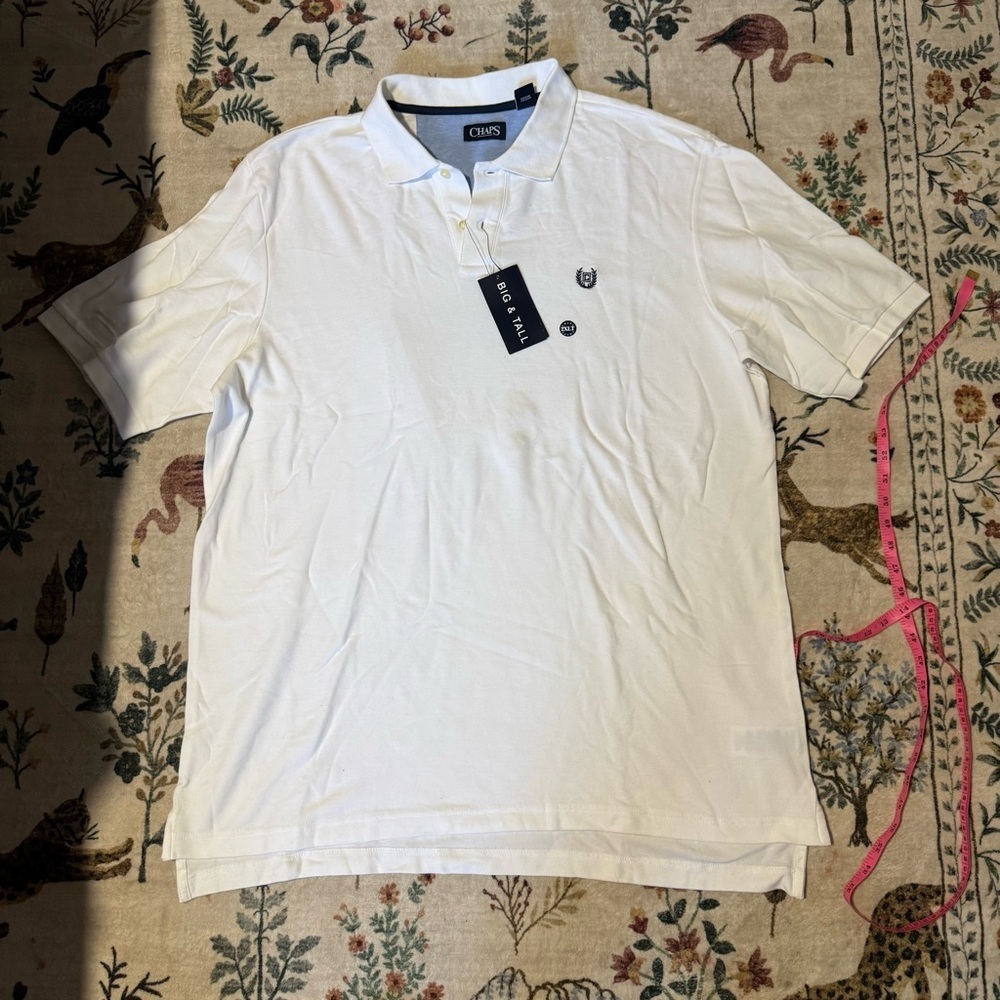 Chaps White Men's Polo Shirt 2XL Tall NWT